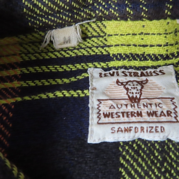 Levi's 1950s Shorthorn Shirt Button Front Men's Size M Made In Italy LVC - Picture 4 of 8